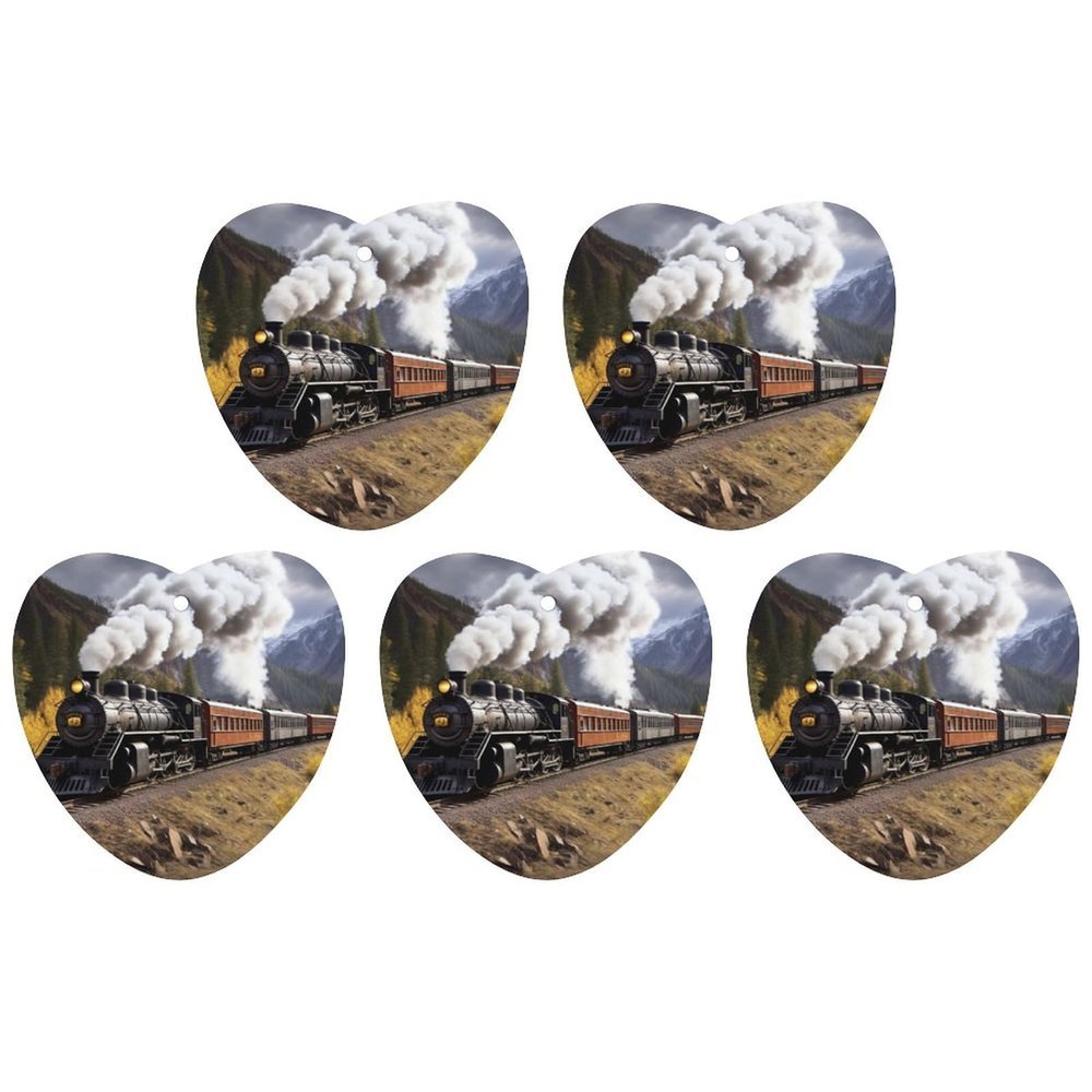 5PCS Car Air Freshener Hanging Personalized Double Sided Steam Locomotive Train Car Fresheners Long Lasting New Cars Scents Cute Automotive Freshies for Closets, Drawers (tea)