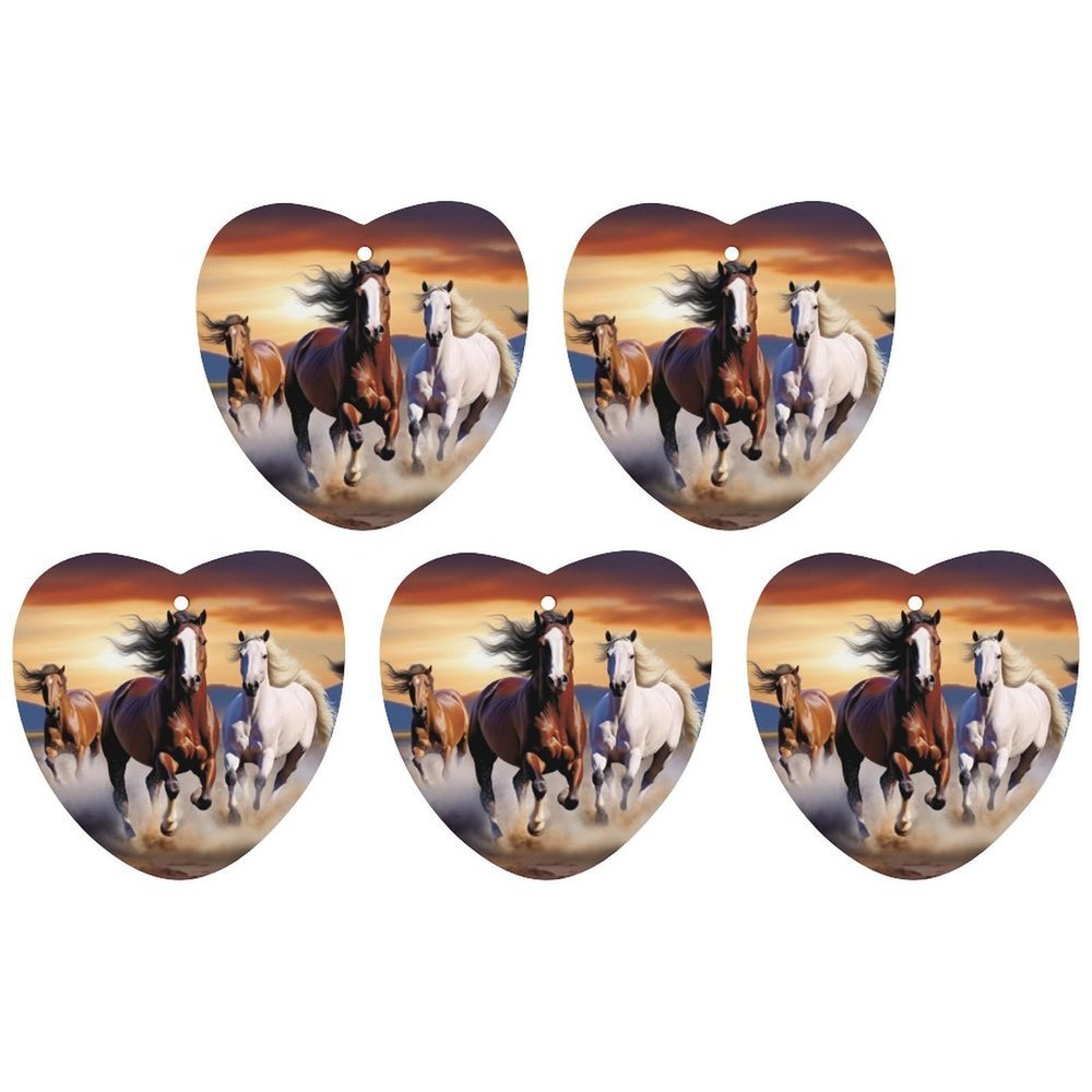 5PCS Car Air Freshener Hanging Personalized Double Sided Running Horses Car Fresheners Long Lasting New Cars Scents Cute Automotive Freshies for Closets, Drawers (tea)