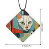 5PCS Car Air Freshener Hanging Personalized Double Sided Geometric Cat Car Fresheners Long Lasting New Cars Scents Cute Automotive Freshies for Closets, Drawers (tea) view 2