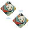 5PCS Car Air Freshener Hanging Personalized Double Sided Geometric Cat Car Fresheners Long Lasting New Cars Scents Cute Automotive Freshies for Closets, Drawers (tea) view 3