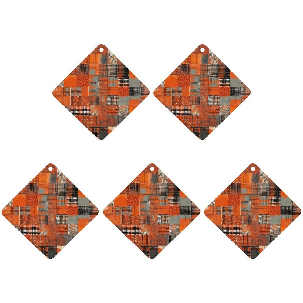 5PCS Car Air Freshener Hanging Personalized Double Sided Orange Grid Lines Car Fresheners Long Lasting New Cars Scents Cute Automotive Freshies for Closets, Drawers (tea)