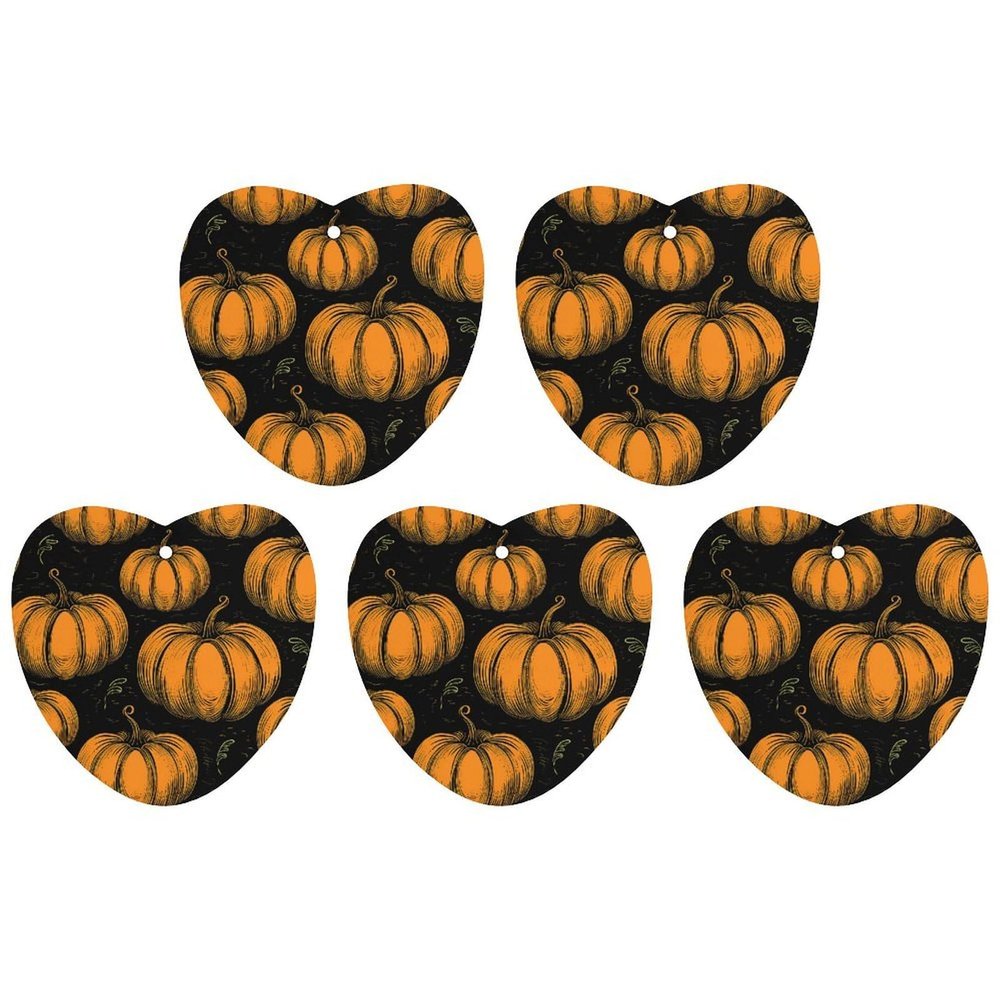 5PCS Car Air Freshener Hanging Personalized Double Sided Orange Pumpkin Pattern Car Fresheners Long Lasting New Cars Scents Cute Automotive Freshies for Closets, Drawers (tea)