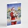 Caroline's Treasures Burmese Cat with Santa Claus Greeting Cards Pack of 8 Blank Cards with Envelopes Whimsical A7 Size 5x7 view 1