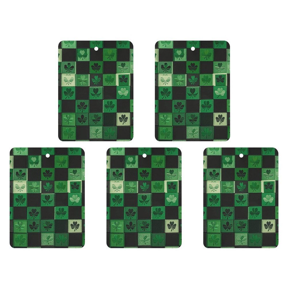 5PCS Car Air Freshener Hanging Personalized Double Sided Shamrock Car Fresheners Long Lasting New Cars Scents Cute Automotive Freshies for Closets, Drawers (tea)