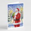 Caroline's Treasures Yellow Naped Amazon with Santa Claus Greeting Cards Pack of 8 Blank Cards with Envelopes Whimsical A7 Size 5x7 view 1