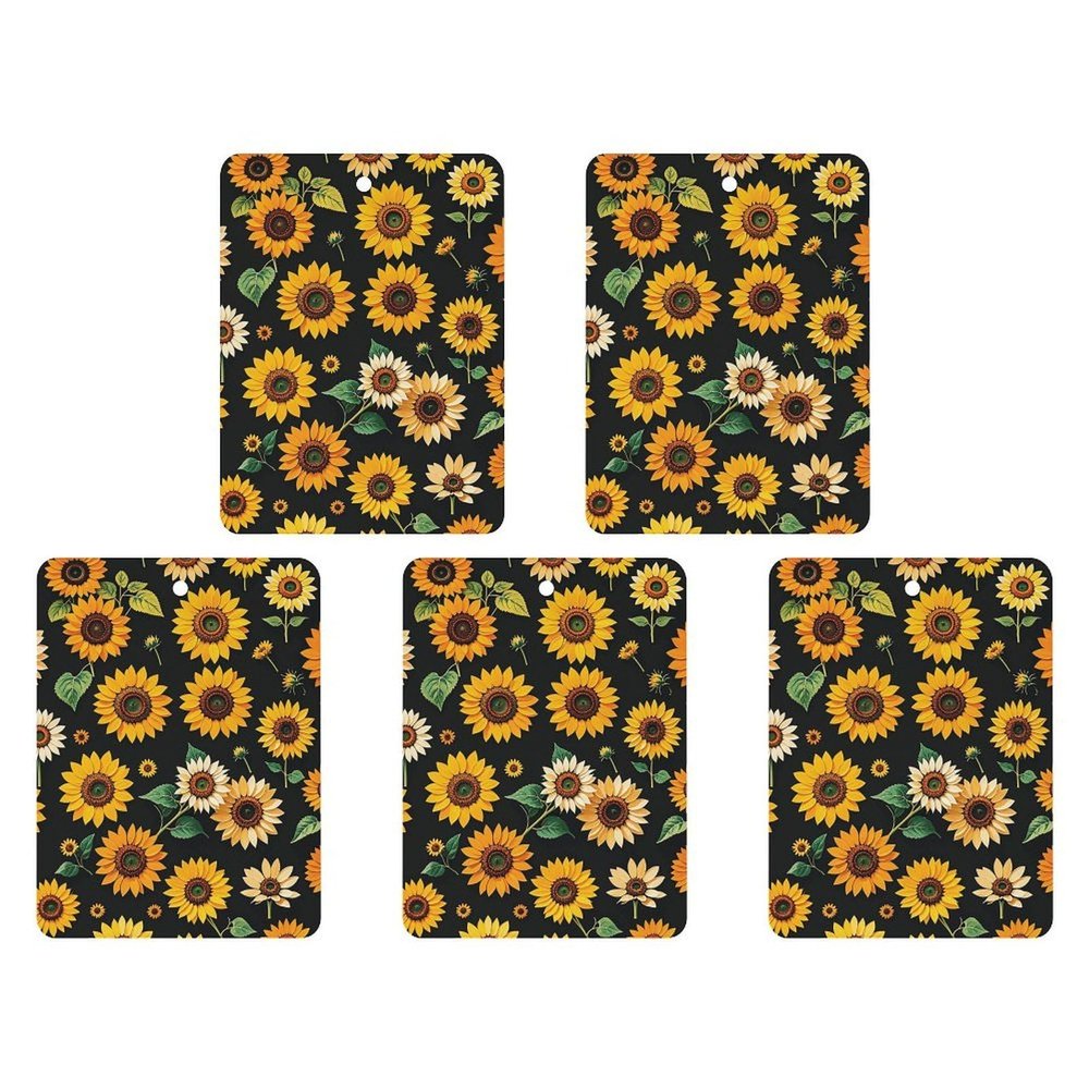 5PCS Car Air Freshener Hanging Personalized Double Sided Sunflower Floral Car Fresheners Long Lasting New Cars Scents Cute Automotive Freshies for Closets, Drawers (tea)