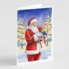 Caroline's Treasures Macaw with Santa Claus Greeting Cards Pack of 8 Blank Cards with Envelopes Whimsical A7 Size 5x7 view 1