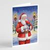 Caroline's Treasures Red Lory with Santa Claus Greeting Cards Pack of 8 Blank Cards with Envelopes Whimsical A7 Size 5x7 view 1