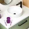 HEANUJJ 1 Set Denture Bath Case Cup with Cleaner Brush & Retainer Holder Box for Dentures Clear Braces Mouth Guard & Retainers Traveling Purple view 4