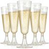 CYUU 100 Pack Plastic Champagne Flutes 5.5oz Gold Glitter, Disposable Plastic Champagne Glasses, Suitable for Wedding, Birthday Party, Thanksgiving Day, Christmas Supplies view 1