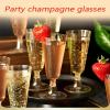 CYUU 100 Pack Plastic Champagne Flutes 5.5oz Gold Glitter, Disposable Plastic Champagne Glasses, Suitable for Wedding, Birthday Party, Thanksgiving Day, Christmas Supplies view 2