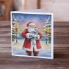 Caroline's Treasures Blue Heron with Santa Claus Greeting Cards Pack of 8 Blank Cards with Envelopes Whimsical A7 Size 5x7 view 2