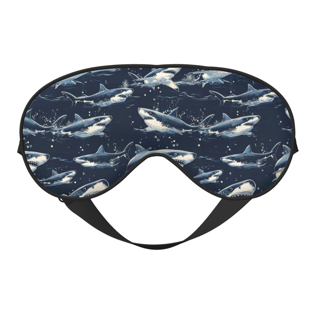 Winccor Shark Eye Mask Blackout Eye Cover Sleeping Mask Adjustable Travel Gift 4 in X 7.9 in