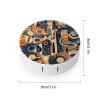 FekiLoot Modern Style Pattern Contact Lens Case Portable Travel Outdoor Contact Lens Cases Circle Leakproof Makeup Storage Box with Mirror for Home Office Dormitory view 2