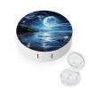FekiLoot Moon Over Ocean Contact Lens Case Portable Travel Outdoor Contact Lens Cases Circle Leakproof Makeup Storage Box with Mirror for Home Office Dormitory view 1