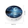 FekiLoot Moon Over Ocean Contact Lens Case Portable Travel Outdoor Contact Lens Cases Circle Leakproof Makeup Storage Box with Mirror for Home Office Dormitory view 2