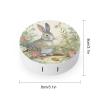 FekiLoot Garden Bunny Contact Lens Case Portable Travel Outdoor Contact Lens Cases Circle Leakproof Makeup Storage Box with Mirror for Home Office Dormitory view 2