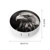 FekiLoot Eagle Black And White Contact Lens Case Portable Travel Outdoor Contact Lens Cases Circle Leakproof Makeup Storage Box with Mirror for Home Office Dormitory view 2