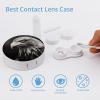 FekiLoot Eagle Black And White Contact Lens Case Portable Travel Outdoor Contact Lens Cases Circle Leakproof Makeup Storage Box with Mirror for Home Office Dormitory view 3