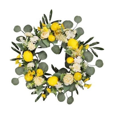 Compatible For Simulated Flower Wreath Wall Decor Summer Lemon Garland Fake Plant
