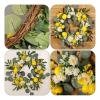 Compatible For Simulated Flower Wreath Wall Decor Summer Lemon Garland Fake Plant view 3