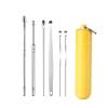 6 Counts/Set Ear Wax Removal Tool Set with Storage Tube,Ear Cleaning Kit Ear Spoons Ear Picks Curette,Ear Wax Remover Tool (Yellow) view 1