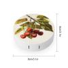 FekiLoot Art Cherry Painting Contact Lens Case Portable Travel Outdoor Contact Lens Cases Circle Leakproof Makeup Storage Box with Mirror for Home Office Dormitory view 2