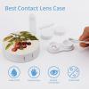 FekiLoot Art Cherry Painting Contact Lens Case Portable Travel Outdoor Contact Lens Cases Circle Leakproof Makeup Storage Box with Mirror for Home Office Dormitory view 3