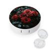 FekiLoot Red And Black Rose Contact Lens Case Portable Travel Outdoor Contact Lens Cases Circle Leakproof Makeup Storage Box with Mirror for Home Office Dormitory view 1