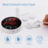 FekiLoot Red And Black Rose Contact Lens Case Portable Travel Outdoor Contact Lens Cases Circle Leakproof Makeup Storage Box with Mirror for Home Office Dormitory view 3