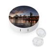FekiLoot New York Bridge Contact Lens Case Portable Travel Outdoor Contact Lens Cases Circle Leakproof Makeup Storage Box with Mirror for Home Office Dormitory view 1