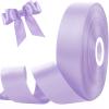 Light Purple Ribbon 1 Inch 50 Yards for Gift Wrapping, Double Faced Satin Ribbon for Flower Bouquet DIY Hair Bows Eternal Flowers, Valentines Day Wedding Birthday Party New Year Decorations view 1