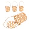 4pcs Mini Woven Basket with Lid Handheld Small Portable Favor Boxes with Handle for Wedding Party Candy Elegant Artisan Craftsmanship for Event Decor and Packaging view 1