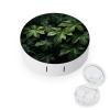 FekiLoot Green Leaves Pattern Contact Lens Case Portable Travel Outdoor Contact Lens Cases Circle Leakproof Makeup Storage Box with Mirror for Home Office Dormitory view 1
