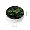 FekiLoot Green Leaves Pattern Contact Lens Case Portable Travel Outdoor Contact Lens Cases Circle Leakproof Makeup Storage Box with Mirror for Home Office Dormitory view 2