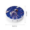 FekiLoot Black Astronaut on Blue Contact Lens Case Portable Travel Outdoor Contact Lens Cases Circle Leakproof Makeup Storage Box with Mirror for Home Office Dormitory view 2