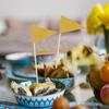IOBIDDYS 12Pcs Glitter Food Flags Cake Tasting Picks Dessert Decor Appetizer Toothpicks for Party Cupcakes Cheese Fruit Finger Food view 4