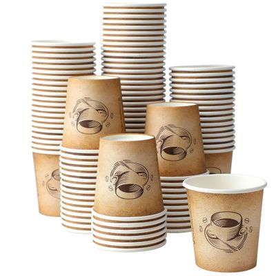 Clawsoff 300 Pack 6 oz Small Coffee Cups, Disposable Paper Espresso Cups for Hot/Cold Drinks, Office, Home, Shop, Event