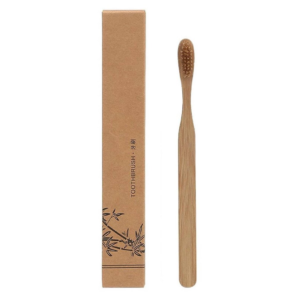 1pcs Boar Bristle Toothbrush, Disposable Soft Bristle Bamboo Toothbrushes with Natural Wooden Handle for Gentle Cleanings, Travel Adults Oral Care, Zero Waste Lifestyle