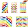 CSTYWC 30PCS Rainbow Treat Bags Love Star Printed Plastic Gift Goodie Candy Treat Bags with Ties for Summer Birthday Party Favor Supplies view 1