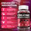 SHAPEINGIRL Creatine Monohydrate Gummies - Clean Creatine for Women Men for Muscle Strength, Improving Endurance & Post Workout Recovery - Creatine Supplement - Raspberry Flavors (160 Gummies) view 2