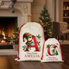 Noni Personalized Santa Sacks, Monogrammed Initial Santa Bags, Personalised Christmas Sack, Custom Name Christmas Sacks Bags for Kids Style 2 view 3