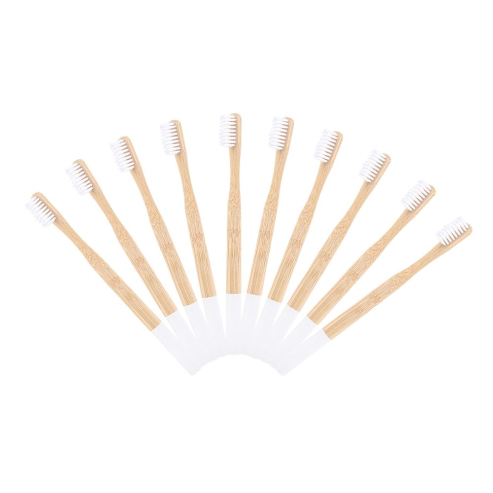 CHICAMPERA 10pcs Toothbrushes with Soft White Bristles Non-Slip Manual Eco-Friendly Toothbrushes for Adults Reusable Pack for Travel and Home Use