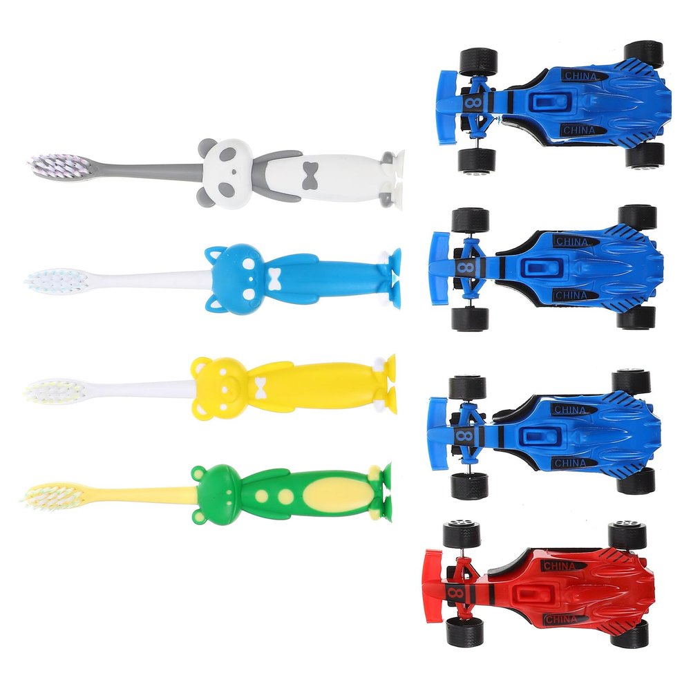 DEARMAMY 4 Sets Manual Toothbrush with Cartoon Characters Soft Bristles for Deep Cleaning Teeth Comfortable Grip for Washable and Gentle Gums Mixed Styles for Boys