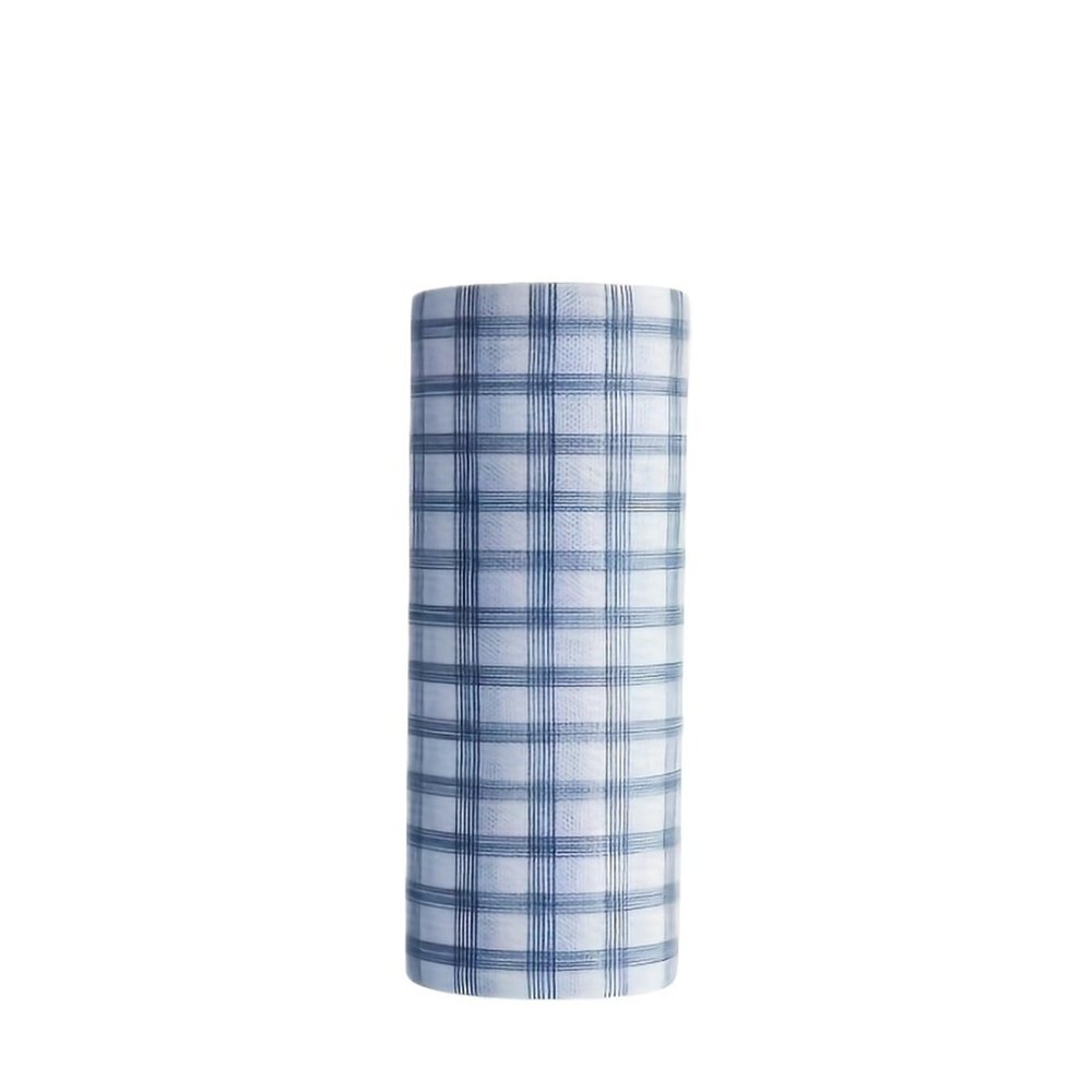 1 Roll Super Absorbent Blue Checkered Lazy Cloth - Multifunctional Dry/Wet Non-Woven Kitchen Cleaning Cloth