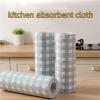 1 Roll Super Absorbent Blue Checkered Lazy Cloth - Multifunctional Dry/Wet Non-Woven Kitchen Cleaning Cloth view 2