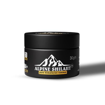 Alpine Shilajit Pure Himalayan Essence, Gold Grade Sun Dried Premium Quailty Natural Black Resin, 30gm Jar