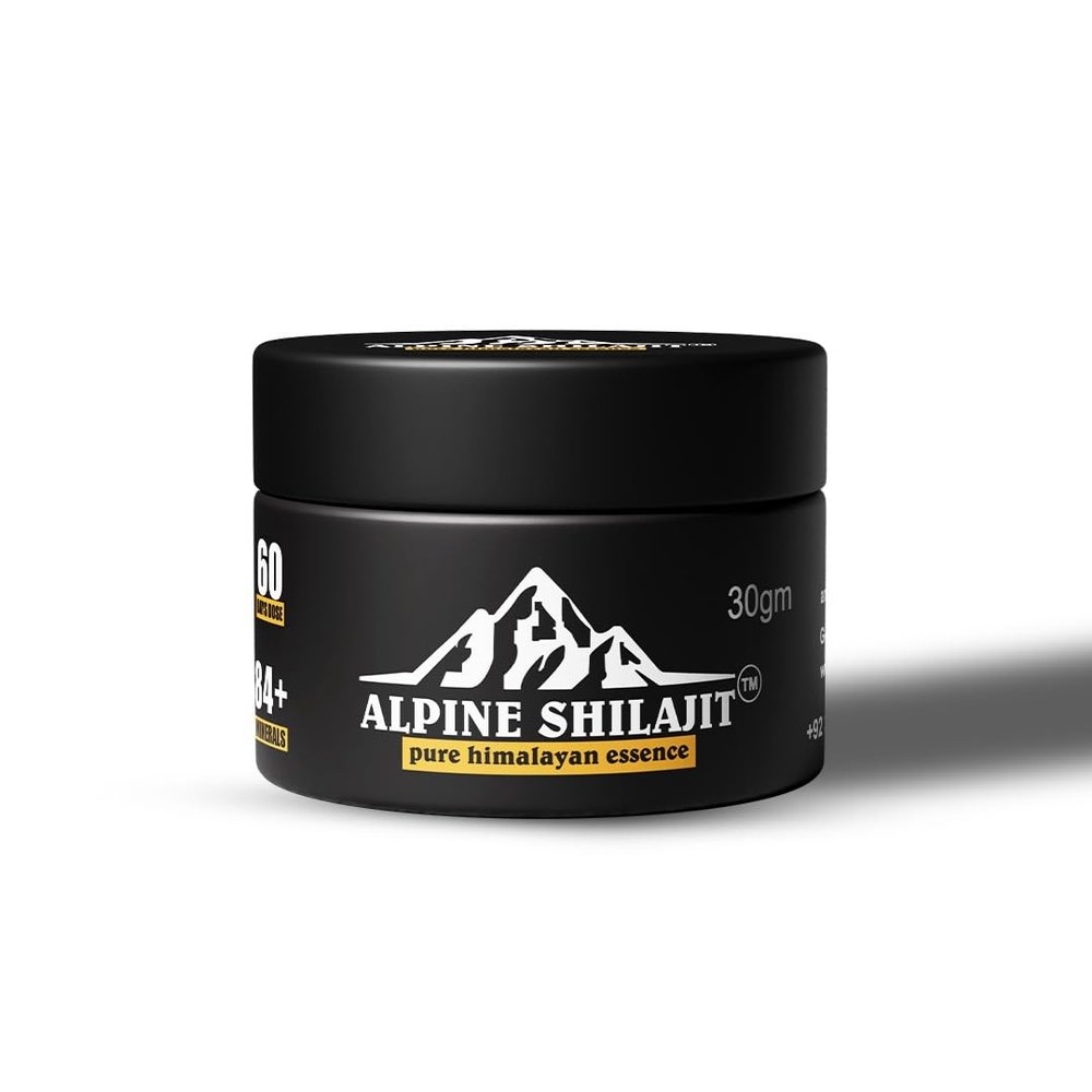 Alpine Shilajit Pure Himalayan Essence, Gold Grade Sun Dried Premium Quailty Natural Black Resin, 30gm Jar