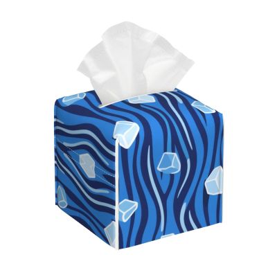 YzgWjBhd Ice cubes Leather Tissue Box Cover Square, Waterproof Lightweight Tissue Holder Organizer for Bedroom Countertop Dresser Office Desk