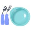 Ehucon Adaptive Utensils and Bowl (AQUA and Purple-Left, Adaptive Utensils Set-Left and Bowl) view 1